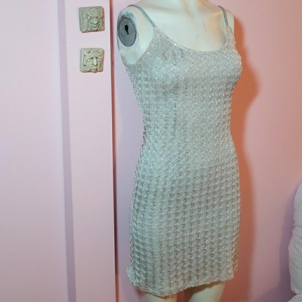 Vintage silver sequin dress Scott Mcclintock